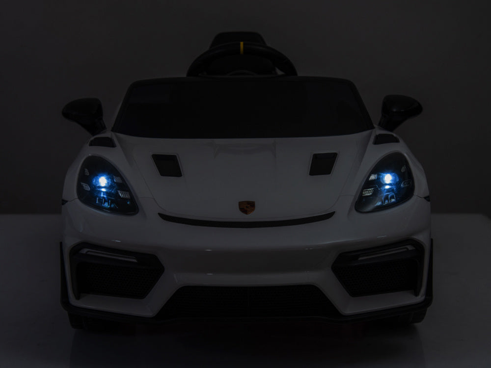 Porsche Spyder Rs, Coche A Batería Para Niños De 12 Voltios, Neumáticos De Goma, Asiento De Cuero Y Mucho Más.