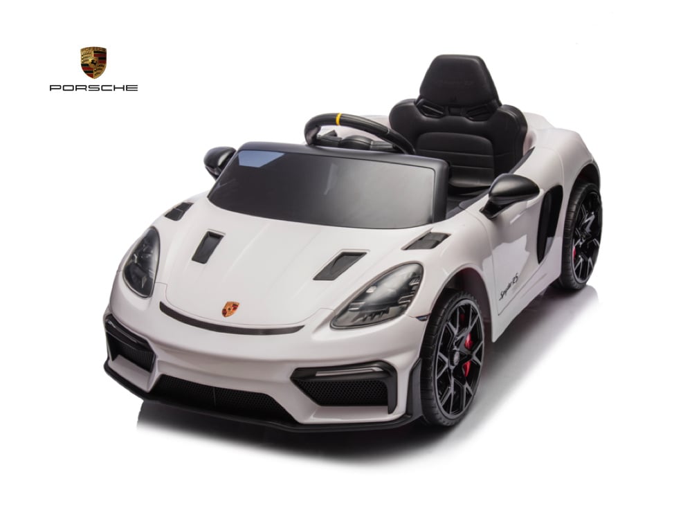 Porsche Spyder Rs, Coche A Batería Para Niños De 12 Voltios, Neumáticos De Goma, Asiento De Cuero Y Mucho Más.