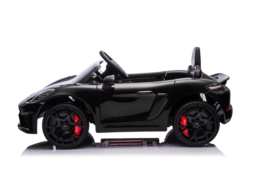 Porsche Spyder Rs, Coche A Batería Para Niños De 12 Voltios, Neumáticos De Goma, Asiento De Cuero Y Mucho Más.
