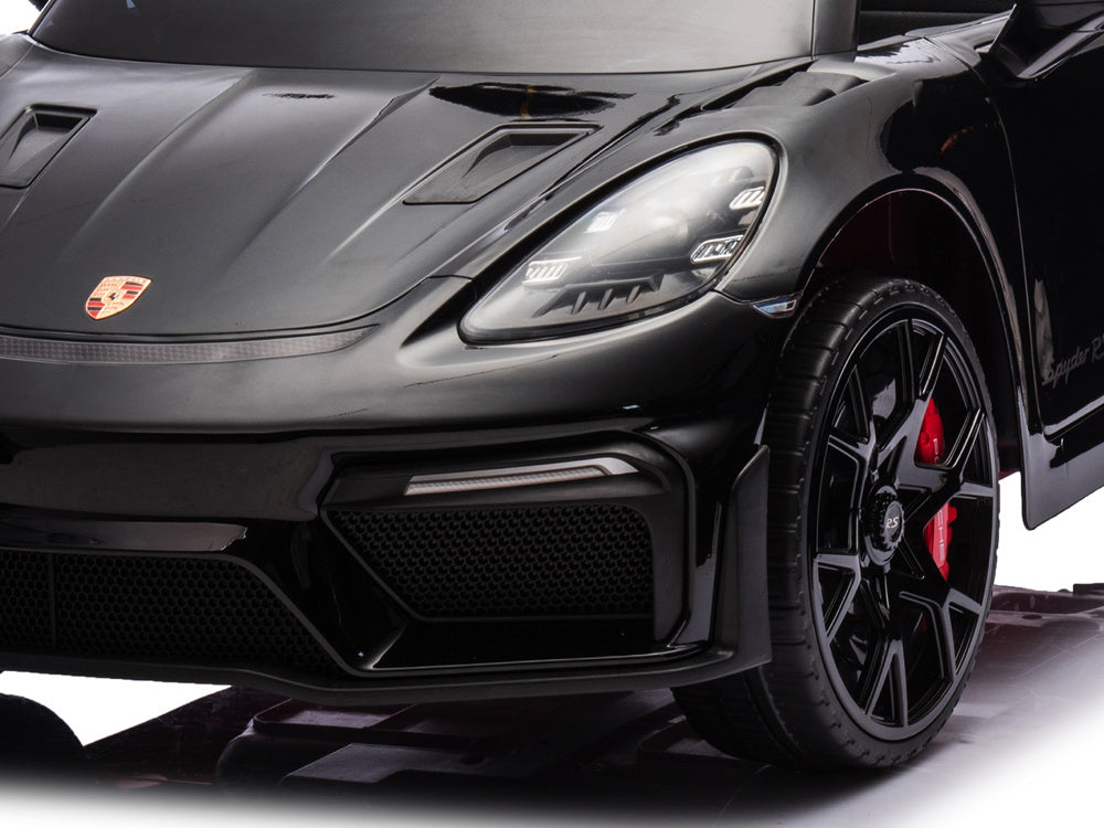 Porsche Spyder Rs, Coche A Batería Para Niños De 12 Voltios, Neumáticos De Goma, Asiento De Cuero Y Mucho Más.