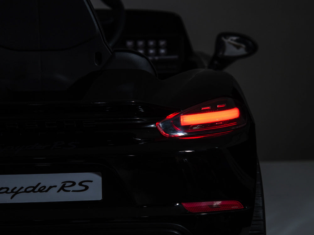 Porsche Spyder Rs, Coche A Batería Para Niños De 12 Voltios, Neumáticos De Goma, Asiento De Cuero Y Mucho Más.