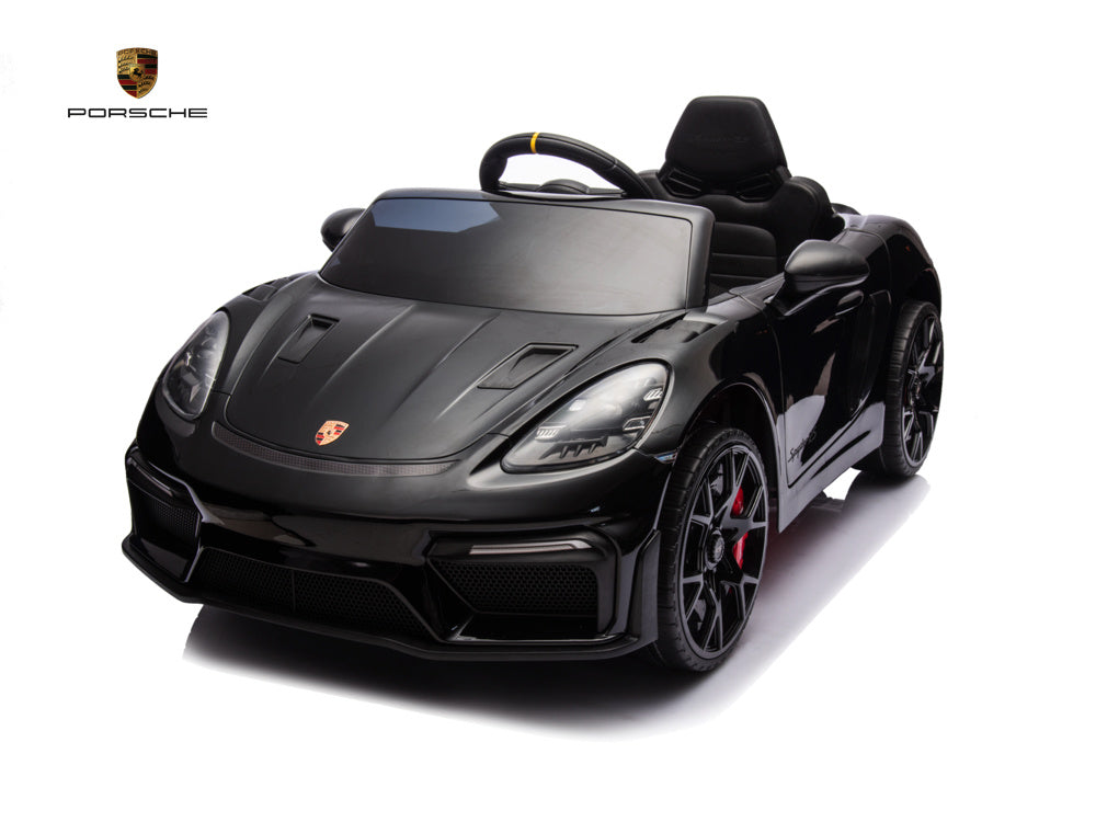Porsche Spyder Rs, Coche A Batería Para Niños De 12 Voltios, Neumáticos De Goma, Asiento De Cuero Y Mucho Más.