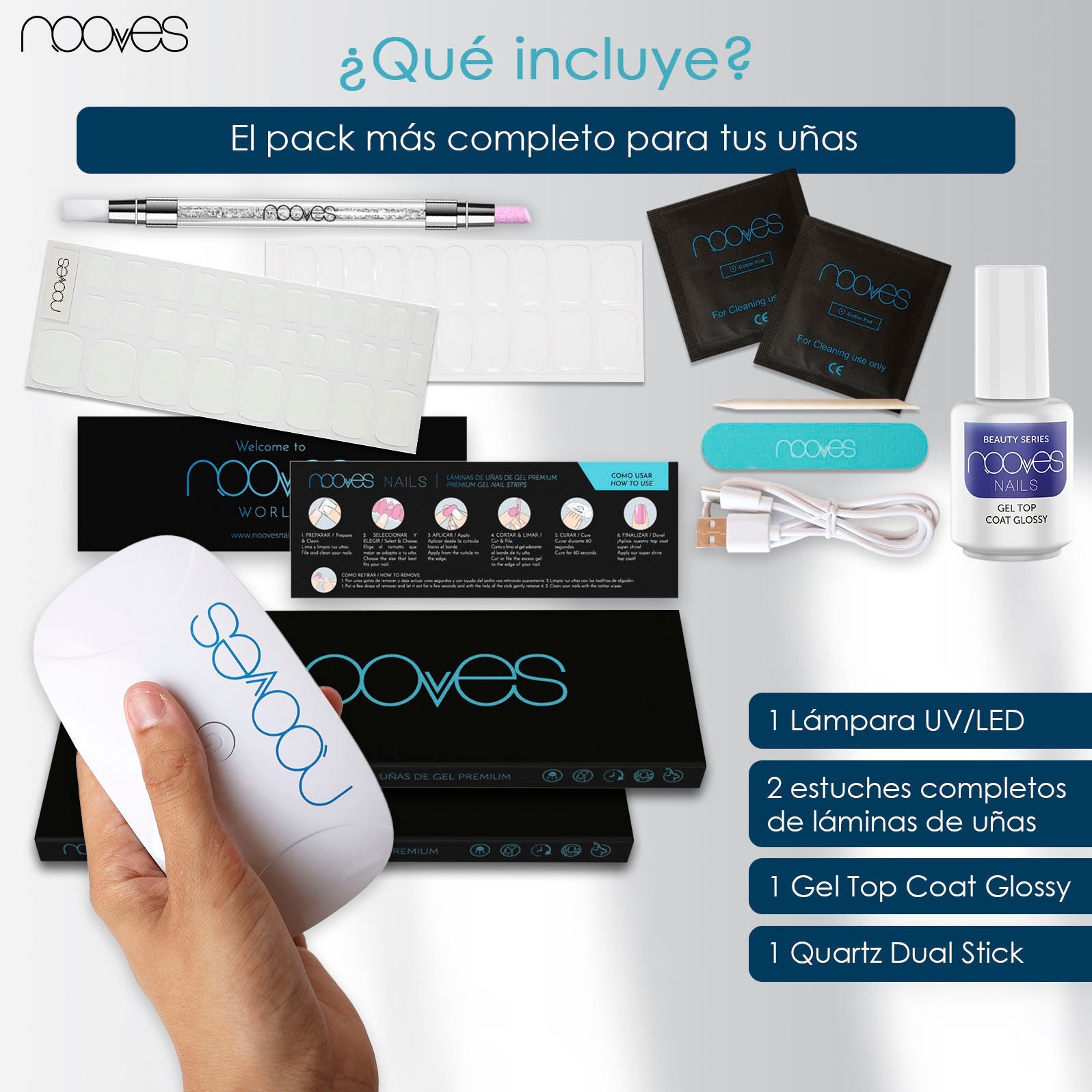 Starter Kit Snow White – Pack de Manicura y Pedicura Blancas con Top Coat