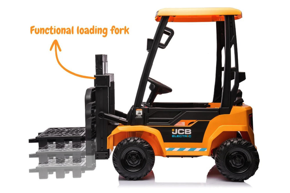 Carretilla Elevadora Eléctrica Jcb Para Niños – 12V Con Auténtica Función De Elevación Y Conducción