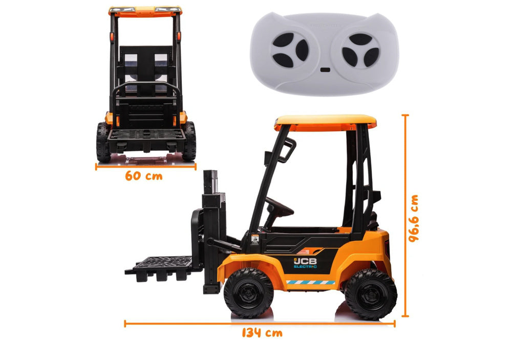 Carretilla Elevadora Eléctrica Jcb Para Niños – 12V Con Auténtica Función De Elevación Y Conducción
