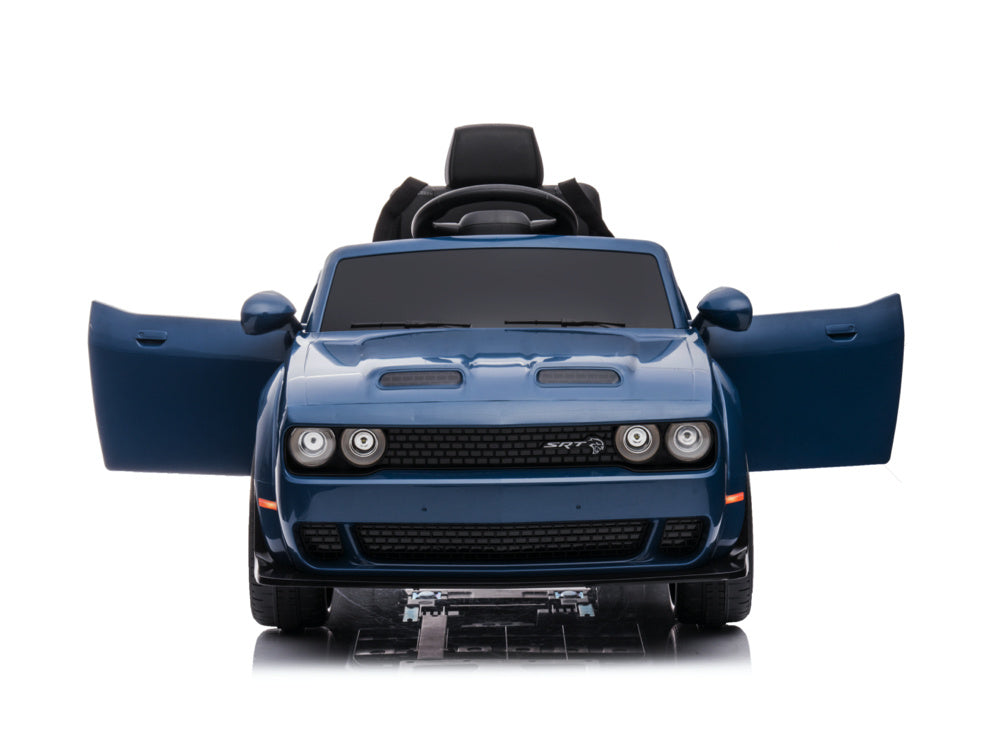 Dodge Challenger Srt, Coche Infantil Eléctrico De 12 Voltios, Asiento De Piel, Neumáticos De Goma, ¡Coche Infantil A Batería!