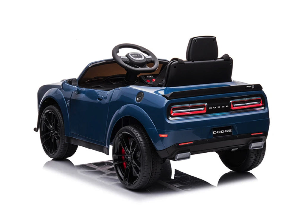 Dodge Challenger Srt, Coche Infantil Eléctrico De 12 Voltios, Asiento De Piel, Neumáticos De Goma, ¡Coche Infantil A Batería!