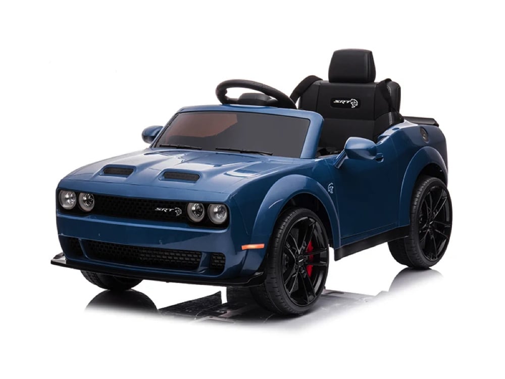 Dodge Challenger Srt, Coche Infantil Eléctrico De 12 Voltios, Asiento De Piel, Neumáticos De Goma, ¡Coche Infantil A Batería!