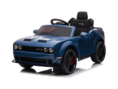 Dodge Challenger Srt, Coche Infantil Eléctrico De 12 Voltios, Asiento De Piel, Neumáticos De Goma, ¡Coche Infantil A Batería!
