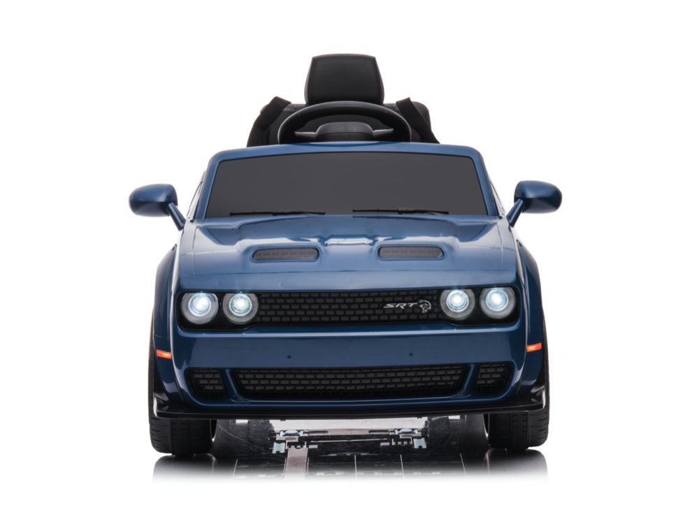 Dodge Challenger Srt, Coche Infantil Eléctrico De 12 Voltios, Asiento De Piel, Neumáticos De Goma, ¡Coche Infantil A Batería!
