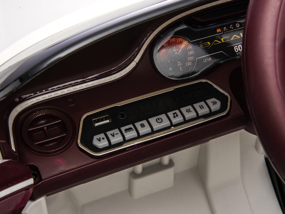 Bentley Bacalar, Carro Infantil Eléctrico De 12 Voltios, Asiento De Cuero, Llantas De Caucho Y Más.