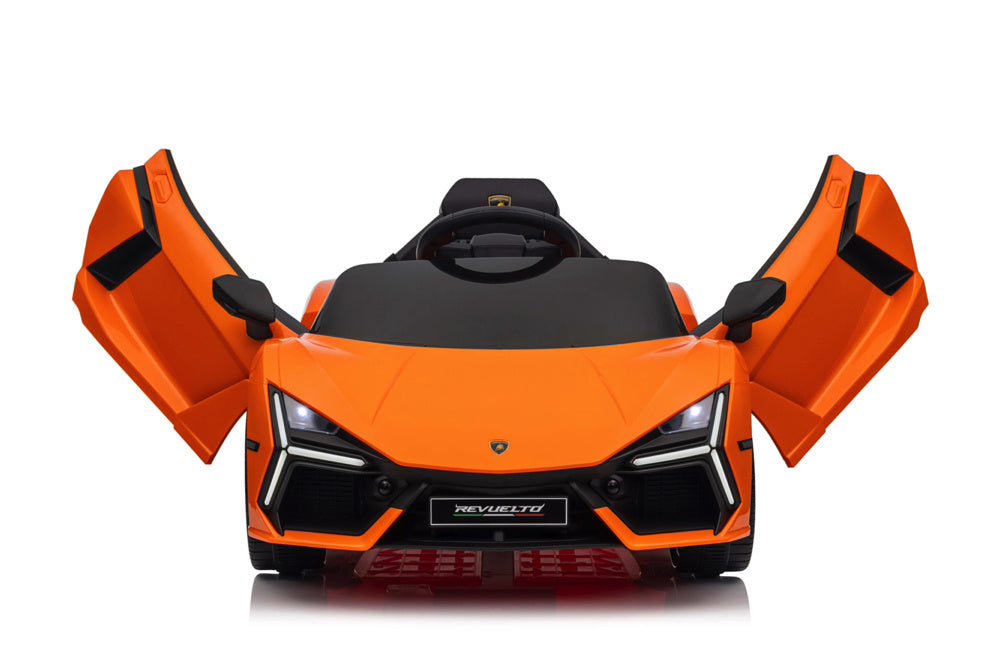 Lamborghini Revuelto, ¡Coche Eléctrico Infantil De 12 Voltios Con Neumáticos Eva Y Asiento Símil Piel!