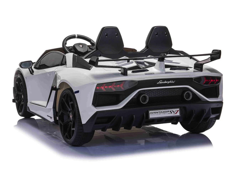 Lamborghini Aventador, Coche Infantil Eléctrico De 24 Voltios Para 2 Personas Con Neumáticos De Goma, Asiento De Cuero.