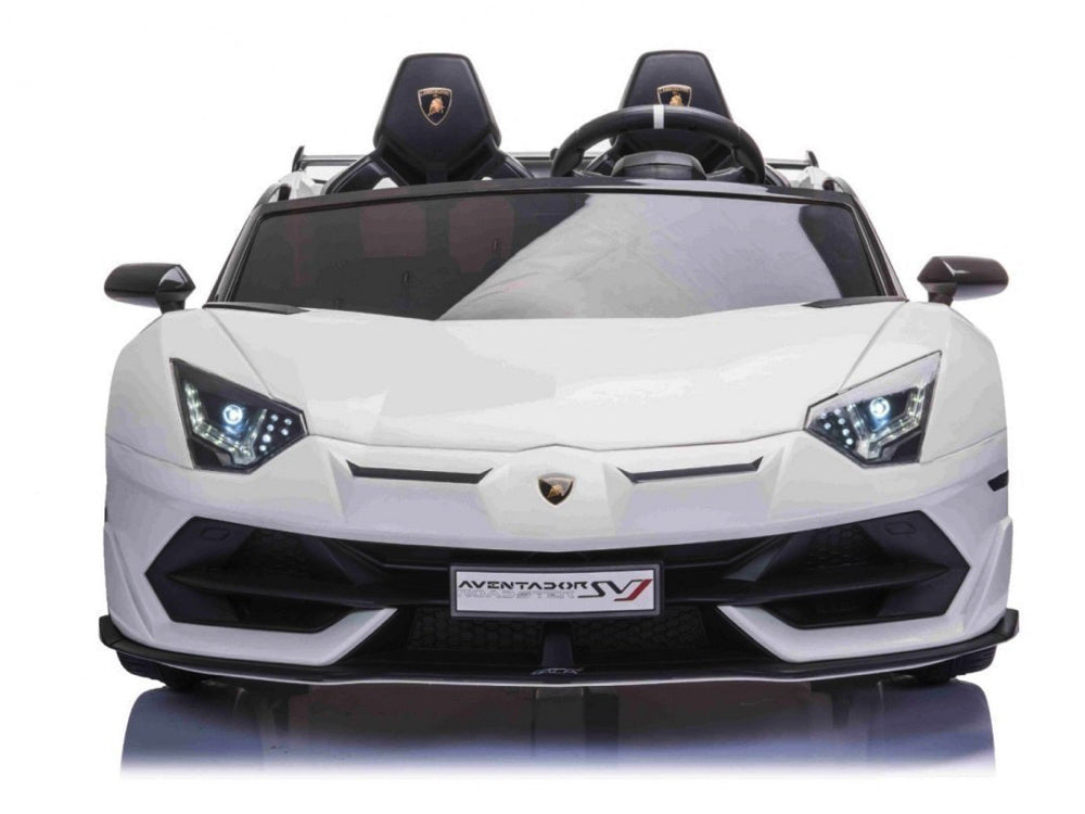 Lamborghini Aventador, Coche Infantil Eléctrico De 24 Voltios Para 2 Personas Con Neumáticos De Goma, Asiento De Cuero.