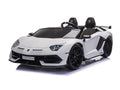 Lamborghini Aventador, Coche Infantil Eléctrico De 24 Voltios Para 2 Personas Con Neumáticos De Goma, Asiento De Cuero.