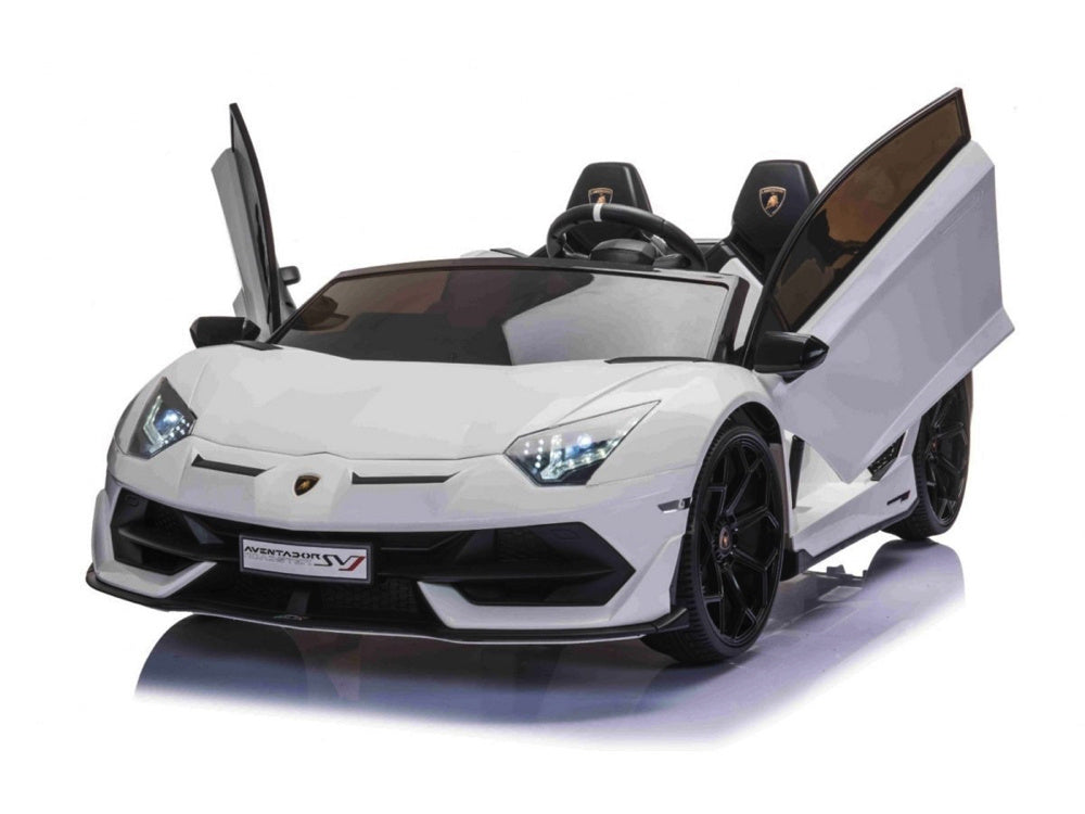 Lamborghini Aventador, Coche Infantil Eléctrico De 24 Voltios Para 2 Personas Con Neumáticos De Goma, Asiento De Cuero.